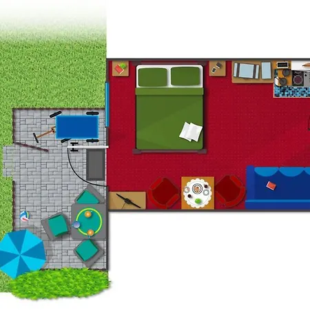 Grosser Gartenbungalow Nr 3 Mit Terrasse - Strandvogtei *