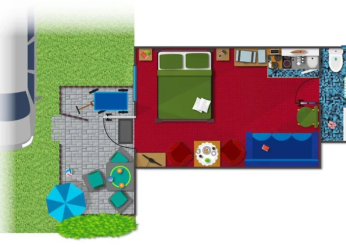 Grosser Gartenbungalow Nr 3 Mit Terrasse - Strandvogtei *